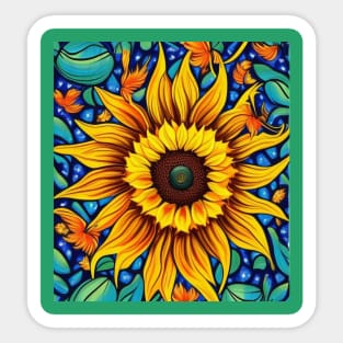 Psychedelic Sunflower Sticker